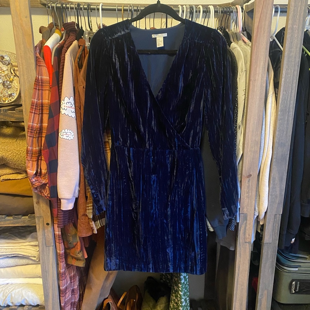 Blue Velvet Retro Inspired Party Dress